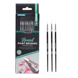 Icon Taklon Round Paint Brushes (10pk)