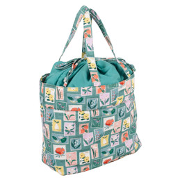 Large Drawstring Craft Bag - Embroidered Stamps