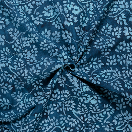50's Cotton Batik: Pale Blue Spots on Navy - Per ½ Metre