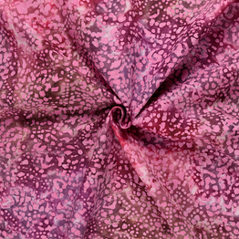 50's Cotton Batik: Pink Spots on Burgundy - Per ½ Metre