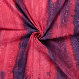 50's Cotton Batik: Dusky Orchid & Raspberry Stripes - Per ½ Metre