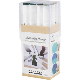 Double Sided Illustration Marker (12pk) - Nature