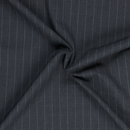 Stretch Wool Mix Suiting: Charcoal Pinstripe - Per ½ Metre