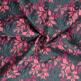 Cranberry Vine Floral Brocade on Dark Bottle - Per ½ Metre