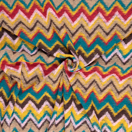 Heavyweight "Missoni" Zig-Zag Wool Mix in Muted Autumnal - Per ¼ Metre
