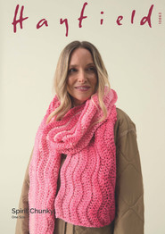 Wavy Crochet Scarf in Hayfield Spirit Chunky (10863) - CROCHET