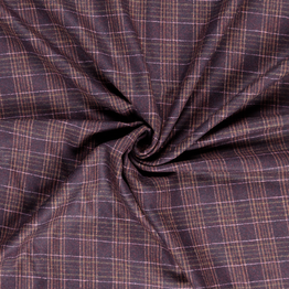 Italian Wool Mix Flannel in Mulberry Tartan - Per ¼ Metre