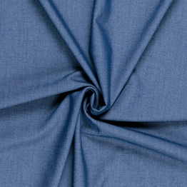 Polyviscose Light Stretch Denim in Mid Blue - Per ½ Metre
