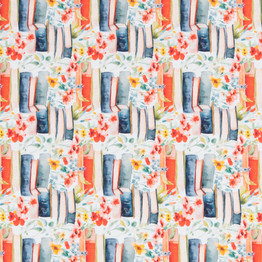 Cotton Poplin Print - Stacked Books - Per ½ Metre