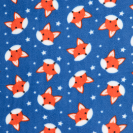 Anti-Pil Fleece: Foxes on Blue - Per ½ Metre