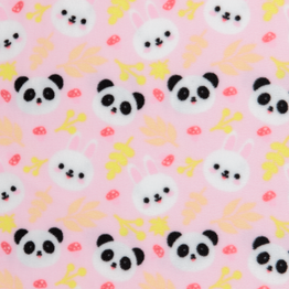 Anti-Pil Fleece: Pandas on Pink - Per ½ Metre