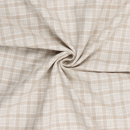Classic Check Linen Cotton Mix in Ecru - Per ½ Metre