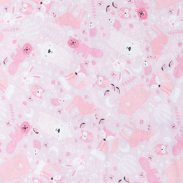 Fun Flannels: Animals on Pink - 100% Cotton