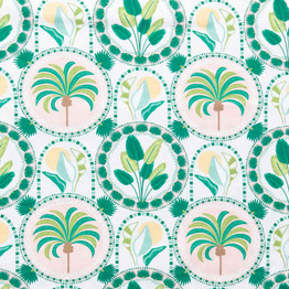 Mediterranean Medley: Palm Botanico - 100% Cotton