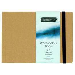 A6 Elements Watercolour Hardback Sketchbook (32pcs) - Landscape