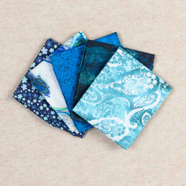 Fat Quarter Bundle (5pcs) - Blue Geo Blender Bundle 2