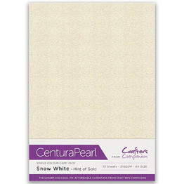 Centura Pearl 310gsm A4 Card Pack (10pk) - Snow White (Hint of Gold)