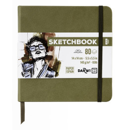 14 x 14cm DFY Sketchbook (80pgs) - Olive
