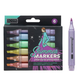 Icon Shimmer Markers Chisel Tip (6pk)