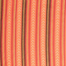 Recycled Ethnic Jacquard: Stripe on Orange - Per ½ Metre