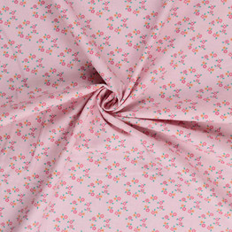 Korean Craft Cotton: Ditsy Floral on Pink - 100% Cotton