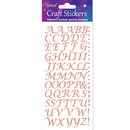 Adhesive Glitter Alphabet - Rose Gold