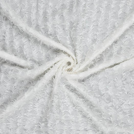 3D Fluffy Applique on Sheer Polycotton in Ivory - Per ½ Metre