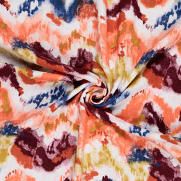 Cotton Watercolour Brush Gauze in Apricot - Per ½ Metre