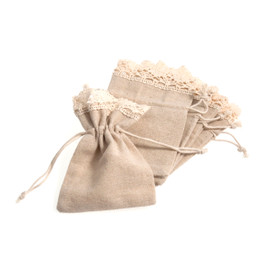 Cotton Bag w/Crochet Trim (5pcs)