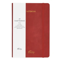 A5 Rainbow Edge Lined Notebook - Red