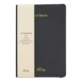 A5 Rainbow Edge Lined Notebook - Black