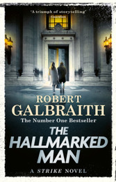 Book cover for The Hallmarked Man by Robert Galbraith