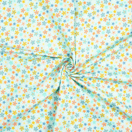 Larchwood: Flowers on Aqua - 100% Cotton