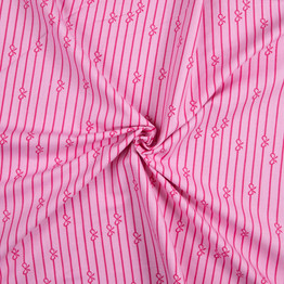 Pink Stripes with Bows - 100% Cotton