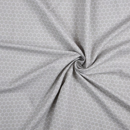 White Honeycomb on Grey - 100% Cotton