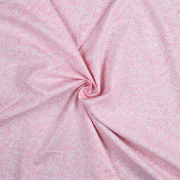 White Swirls on Rose - 100% Cotton