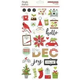 Chipboard Stickers (32pcs) - Make it Merry