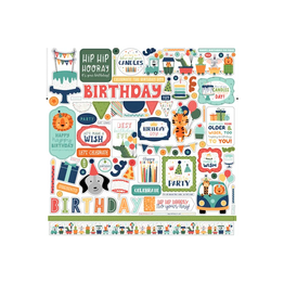 12" x 12" Sticker Sheet - A Birthday Wish Boy