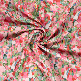 Cotton & Viscose Allover Floral in Pink - Per ½ Metre