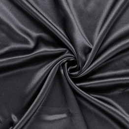 Ex-Designer 100% Double-Faced Silk Satin in Black - Per ¼ Metre