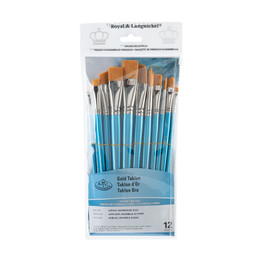 Royal & Langnickel Gold Taklon Angular Value Brush Set (12pcs)