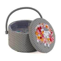 Round Craft Organiser - Knitty Sheep Appliqué