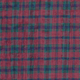 Polycotton Seersucker Tartan in Claret & Bottle - Per ½ Metre