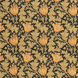 100% Cotton Lawn William Morris Inspired Florals on Navy - Per ½ Metre