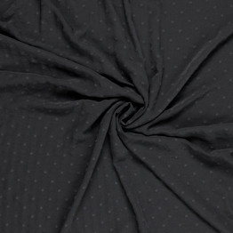 Polyester Georgette Swiss Dobby in Black - Per ½ Metre