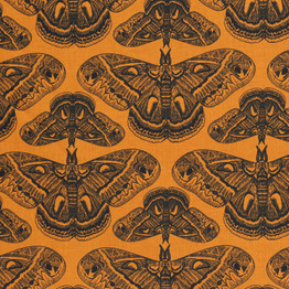 Black Butterflies on Saffron - 100% Cotton