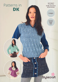 Textured Sweater, Top & Scarf in Naturals Pure Wool & Life DK (10282) - PDF