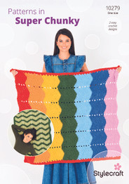 Crochet Chevron Blankets in Soft & Cosy Super Chunky (10279) - PDF - CROCHET