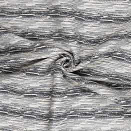 Black & Ivory Horizontal Dash Stripe Brocade w/Lurex - Per ¼ Metre