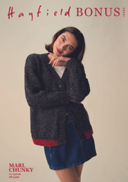 Swirl V Neck Cardigan in Hayfield Bonus Marl Chunky (10950)